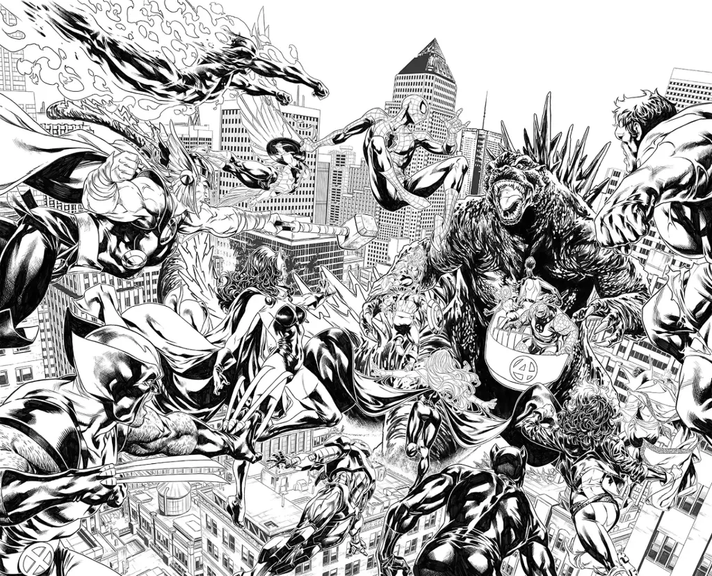 Godzilla Destroys the Marvel Universe #1 (2nd Printing 1:25 Mark Brooks Virgin Variant)