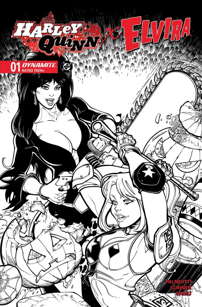 Harley Quinn X Elvira #1 (1:10 Chad Hardin Line Art Variant)