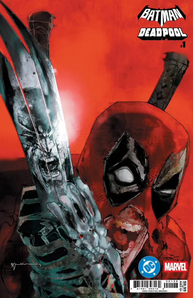 DC/Marvel: Batman/Deadpool #1 (Cover Q Bill Sienkiewicz Incredible Hulk 340 Homage Card Stock Variant)