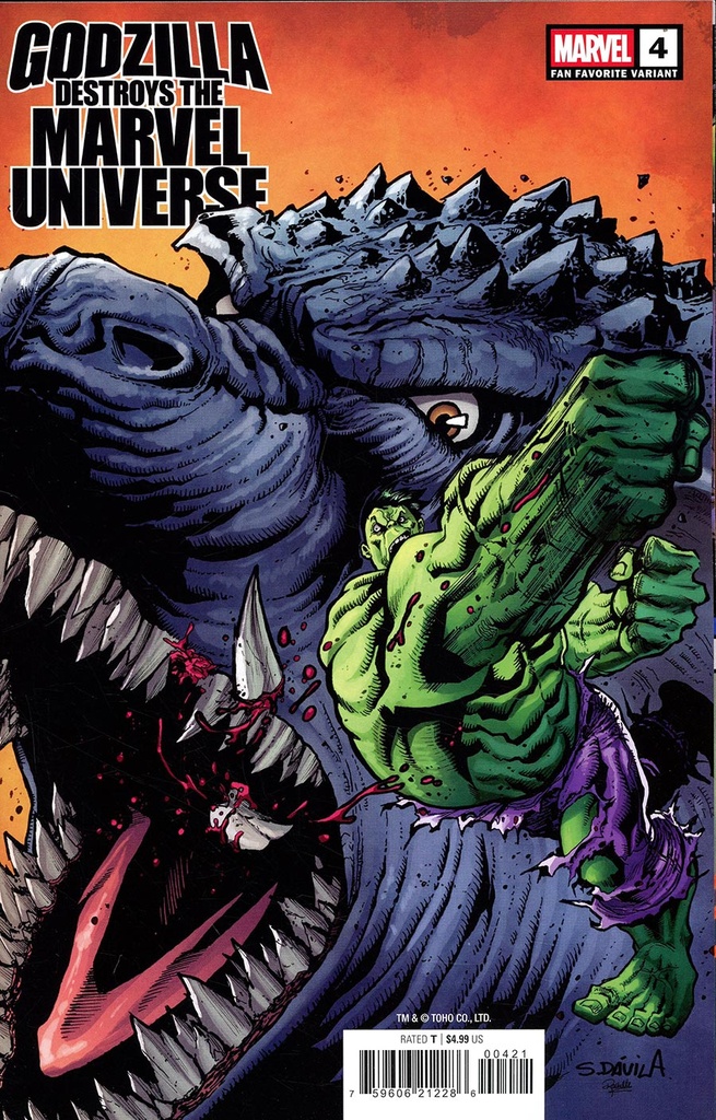 Godzilla Destroys the Marvel Universe #4 (Sergio Davila Fan Favorite Variant)