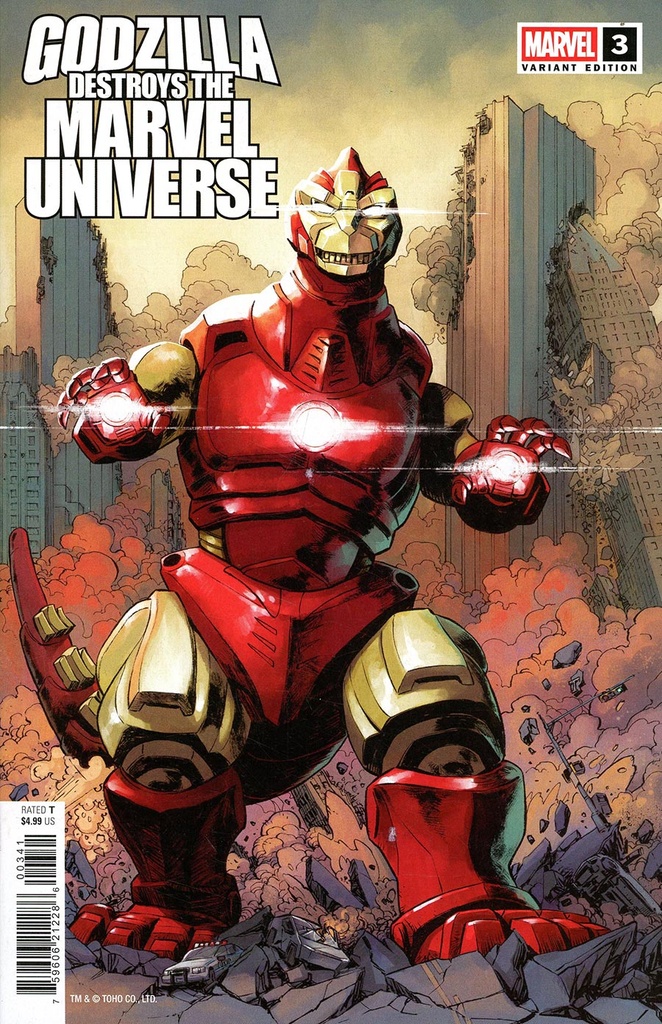 Godzilla Destroys the Marvel Universe #3 (Dave Wachter Marvelized Iron Man-Zilla Variant)