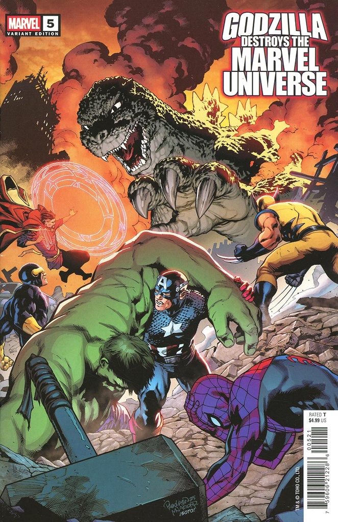 Godzilla Destroys the Marvel Universe #5 (Carlo Pagulayan Fan Favorite Variant)