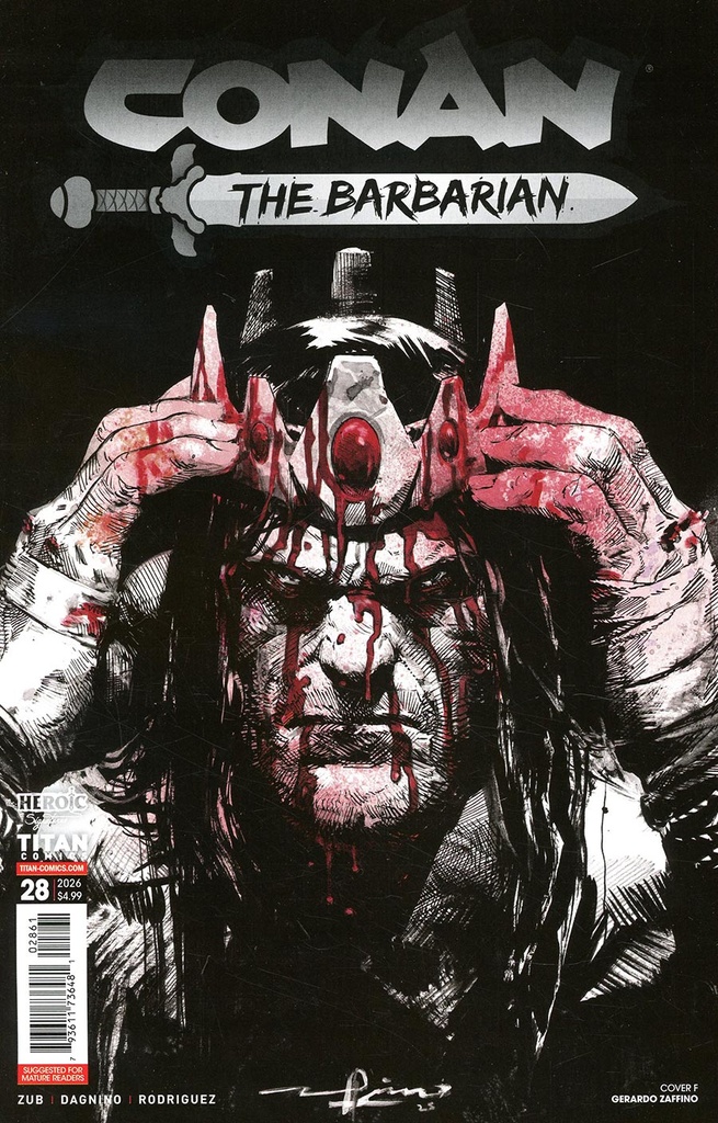 Conan the Barbarian #28 (Cover F Gerardo Zaffino Black, White & Blood Variant)