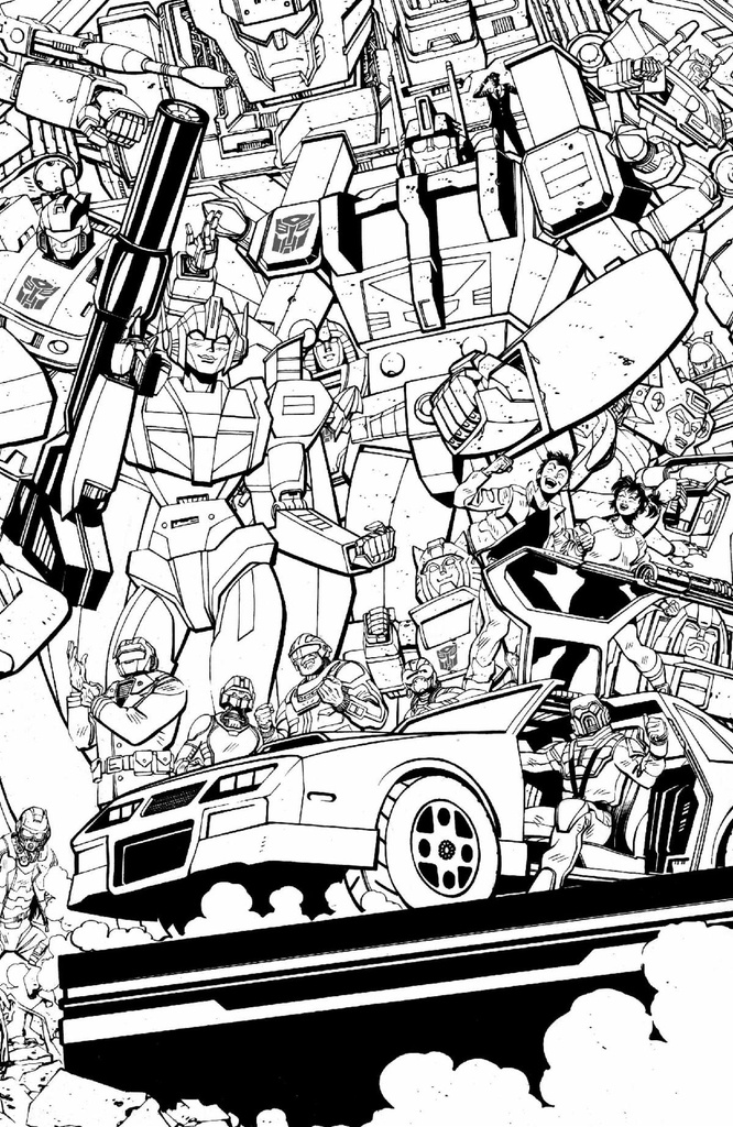 M.A.S.K. #1 (Cover F Tom Reilly & Adriano Lucas Energon Universe 3rd Anniversary B&W Connecting Variant)