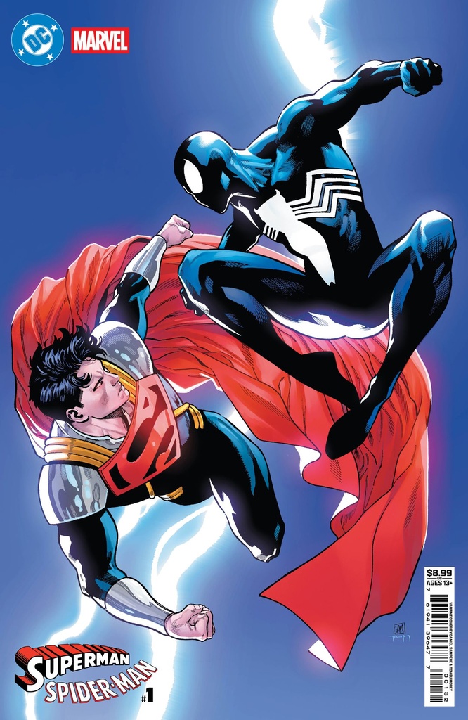 DC/Marvel: Superman/Spider-Man #1 (Cover R Daniel Sampere Super-Boy Prime & Spider-Man Black Card Stock Variant)