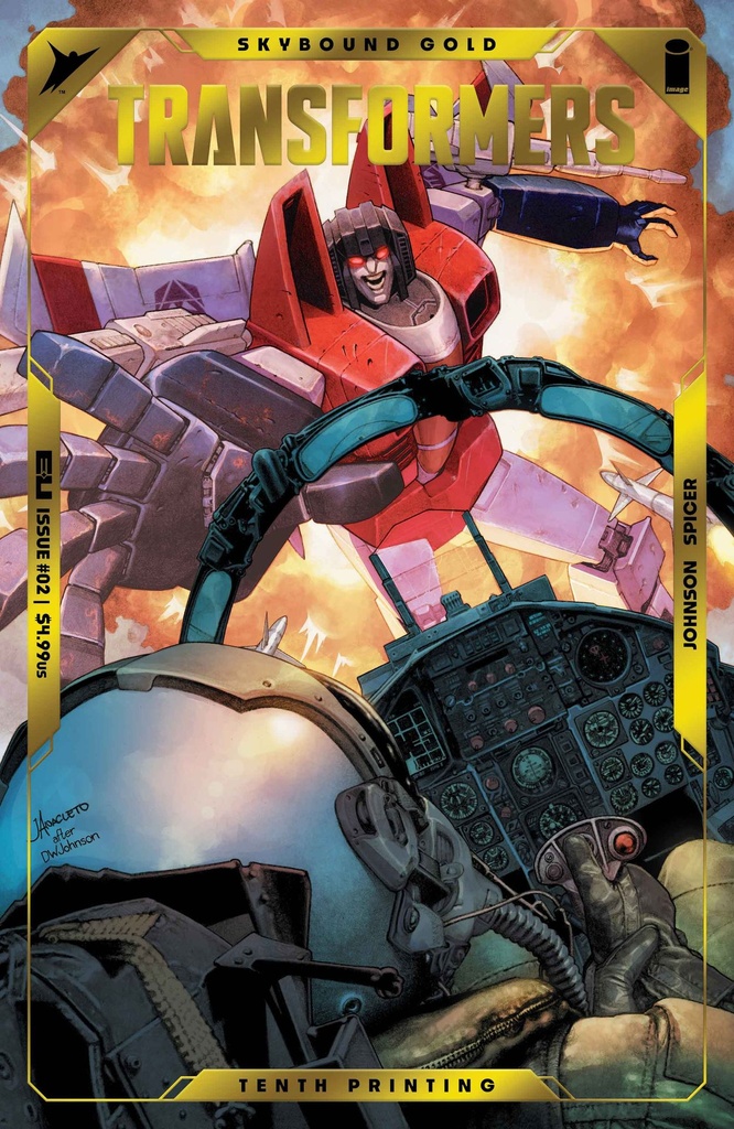 Transformers #2 (10th Printing Cover B Jay Anacelto & Romulo Fajardo Jr Embossed Gold Foil Variant)