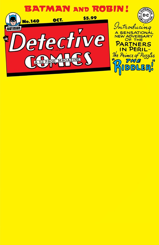 Detective Comics #140 (Facsimile Edition Cover B Blank Card Stock Variant)
