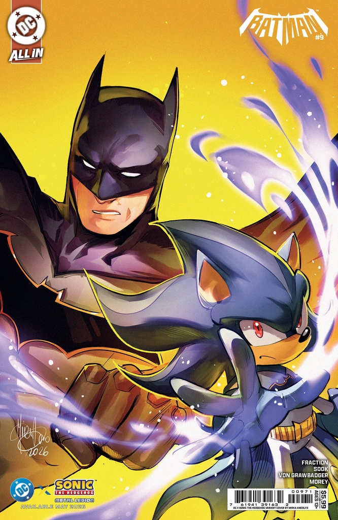 Batman #9 (Cover F Mirka Andolfo DC x Sonic Card Stock Variant)