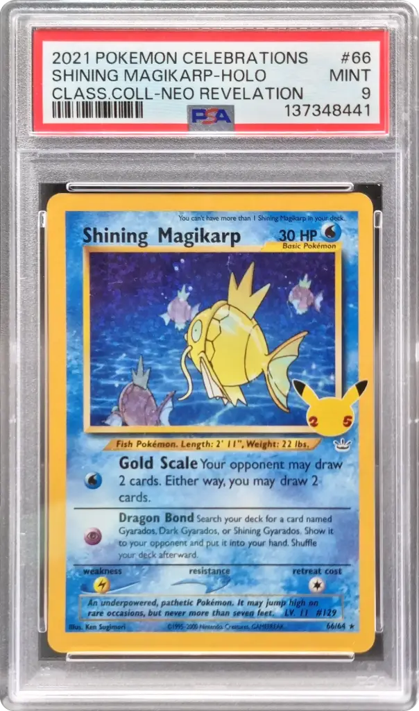 PSA9 Shining Magikarp #66 (2021 Pokémon - Celebrations #137348441)