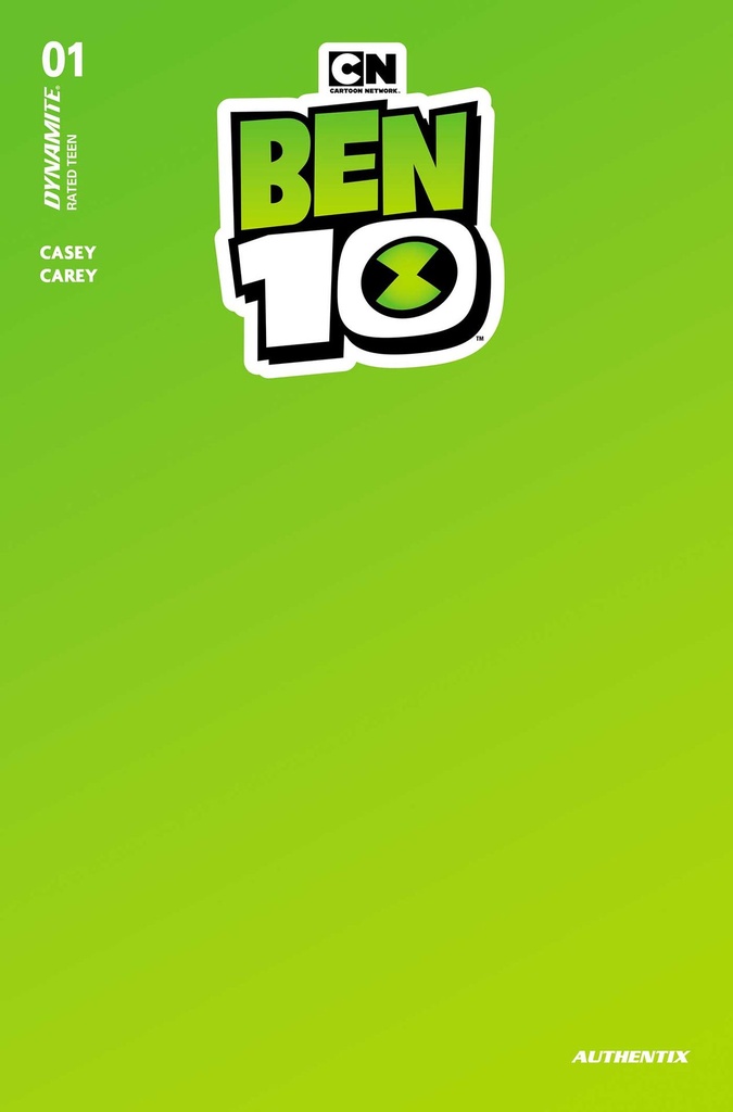 Ben 10 #1 (Cover R Green Blank Authentix Variant)