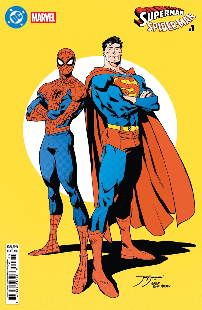 DC/Marvel: Superman/Spider-Man #1 (2nd Printing Cover B Jorge Jimenez Homage Card Stock Variant)