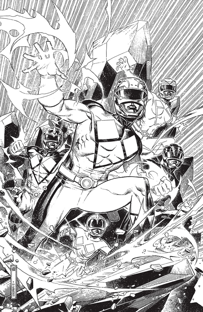 Mighty Morphin Power Rangers #1 (1:50 Jim Cheung B&W Virgin Variant)