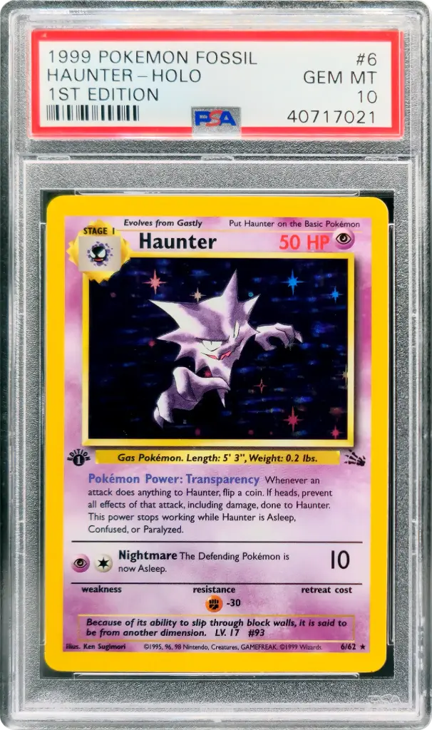 PSA10 Haunter #6 - Holo 1st Edition (1999 Pokémon - Fossil #40717021)