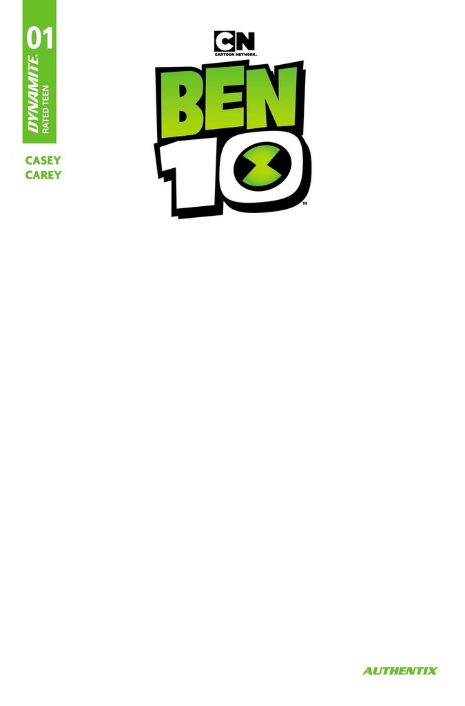 Ben 10 #1 (2nd Printing Cover C Blank Authentix Variant)
