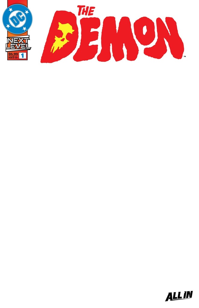 The Demon #1 (Cover F Blank Card Stock Variant)