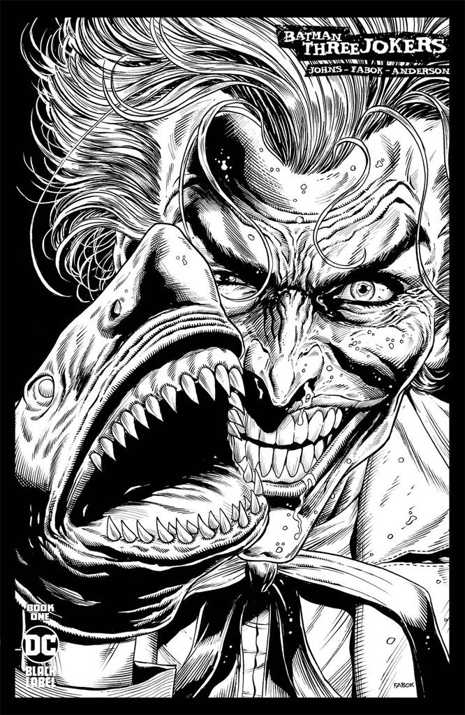 Batman: Three Jokers #1 of 3 (1:25 2nd Printing B&W Joker Shark Variant)