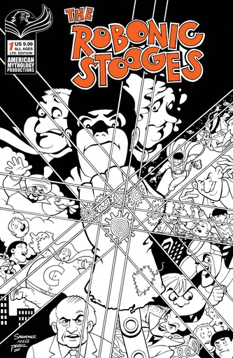[NOV241243] The Robonic Stooges #1 (Return Cover C Eric Shanower B&W Limited Variant)