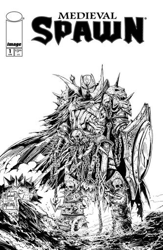 [FEB250438] Medieval Spawn #1 of 4 (Cover B Todd McFarlane & Francesco Mattina B&W Variant)