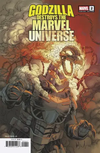 Godzilla Destroys the Marvel Universe #2 (Dave Wachter Marvelized Mecha-Ghost Riderzilla Variant)