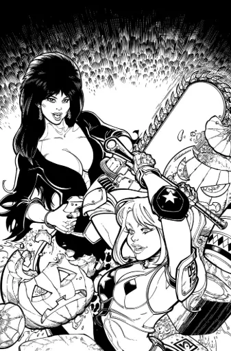 [AUG252787] Harley Quinn X Elvira #1 (1:15 Chad Hardin Line Art Virgin Variant)