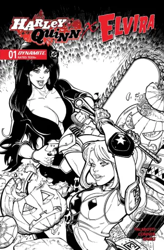 [AUG252785] Harley Quinn X Elvira #1 (1:10 Chad Hardin Line Art Variant)