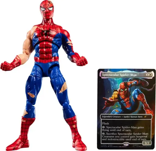 [HASG0638] Marvel Legends/Magic: The Gathering - Battle Damaged Spider-Man Action Figure w/ Card