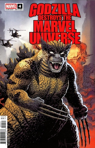[AUG251563] Godzilla Destroys the Marvel Universe #4 (Dave Wachter Marvelized Wolverine-Zilla Variant)