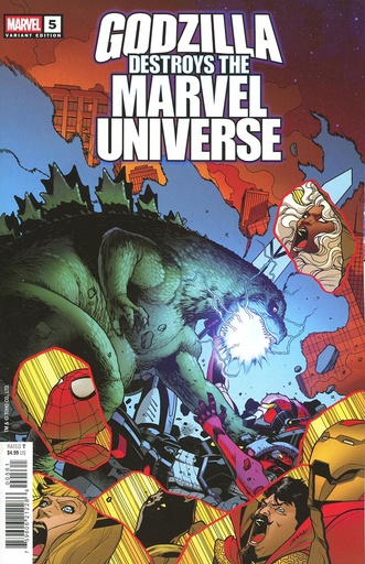 [SEP250974] Godzilla Destroys the Marvel Universe #5 (Pere Perez Variant)