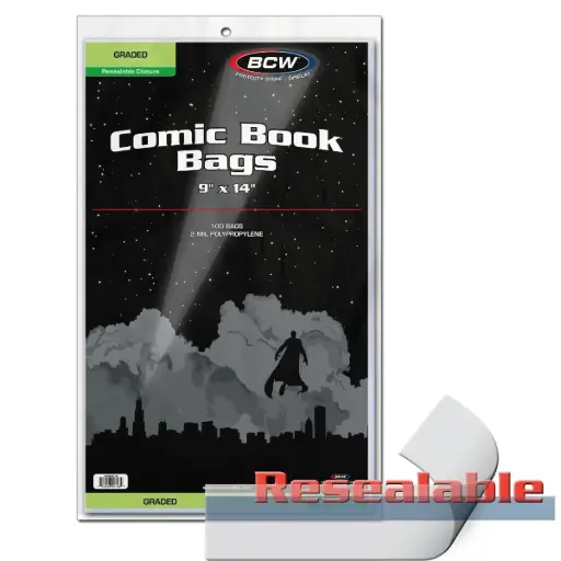 [1-BAG-GC1-R] BCW - Resealable Graded Comic Bags (100 pack)