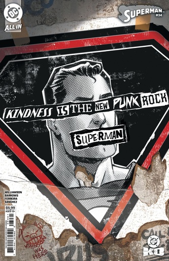 [NOV250289] Superman #34 (Cover F Dave Johnson Punk Rock Card Stock Variant)