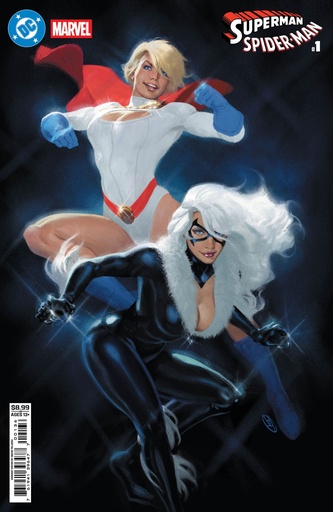 DC/Marvel: Superman/Spider-Man #1 (Cover V David Talaski Power Girl & Black Cat Card Stock Variant)