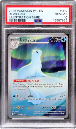 [PSA145557966] PSA10 Dewgong 097/094 - Illustration Rare (2025 Pokémon - Scarlet & Violet: Phantasmal Flames #145557966)
