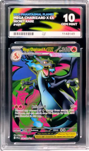 [ACE1148149] ACE10 Mega Charizard X ex 109/094 - Secret Rare (2025 Pokémon - Mega Evolution: Phantasmal Flames #1148149)