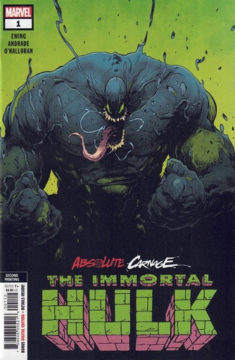 [AUG198866] Absolute Carnage: Immortal Hulk #1 (2nd Printing Andrade)